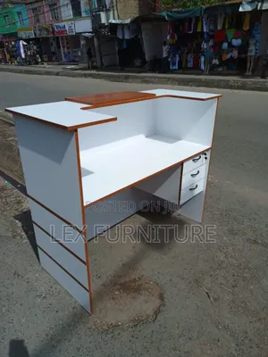 3drawers White Reception Desk