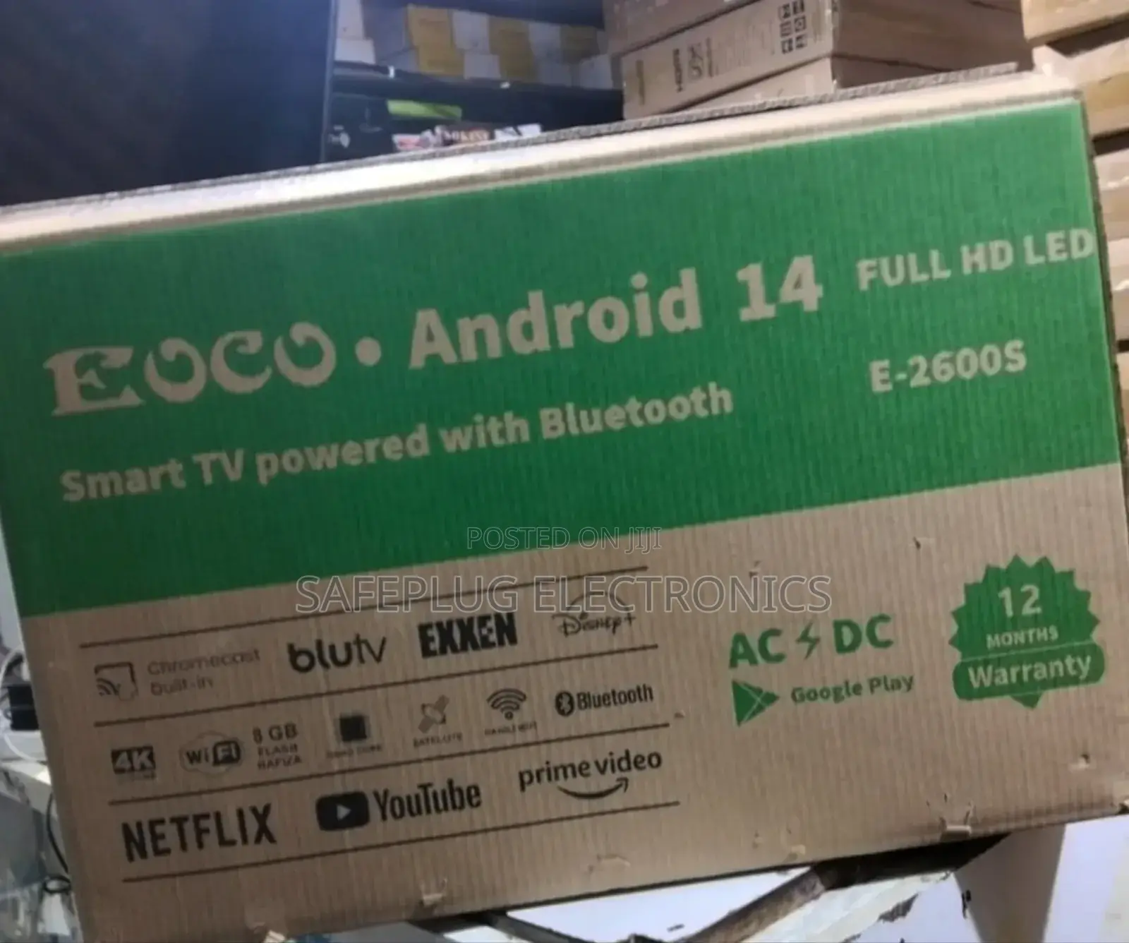 Eoco E-2600 Smart Bluetooth Ac/Dc Tv Original (Android 14)