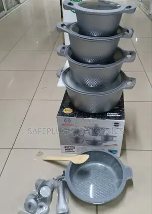 11pcs Bosch Grey Granite Cookware Sufuria - With Mwiko
