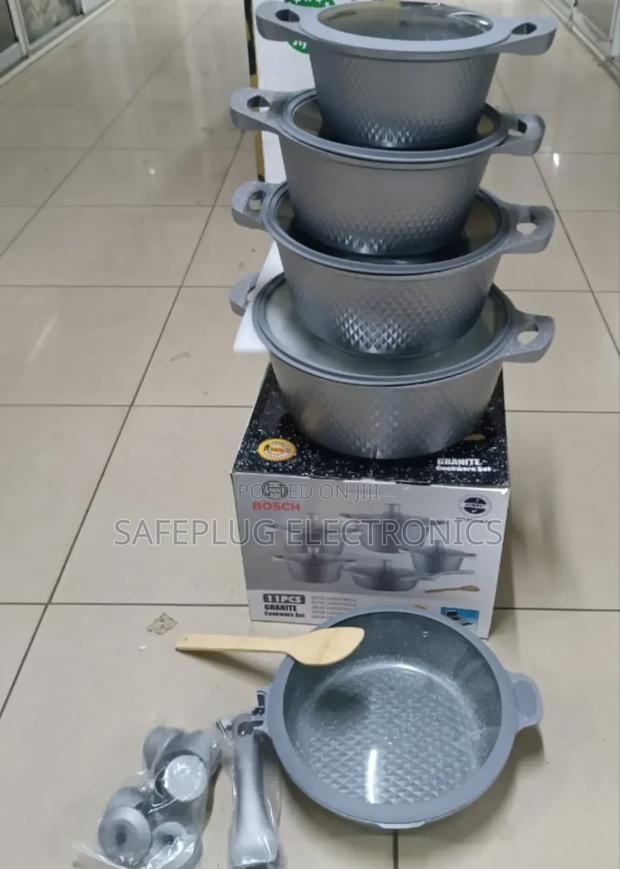 11pcs Bosch Grey Granite Cookware Sufuria - With Mwiko - main view
