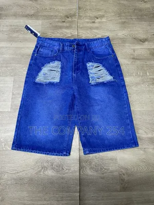 Men Designer Quality Denim Jeans Baggy Shorts