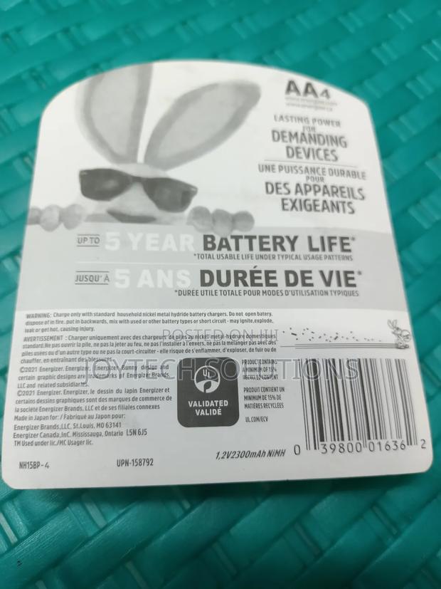 Portable Aa4 Energizer Rechargeable Battery - thumbnail 3
