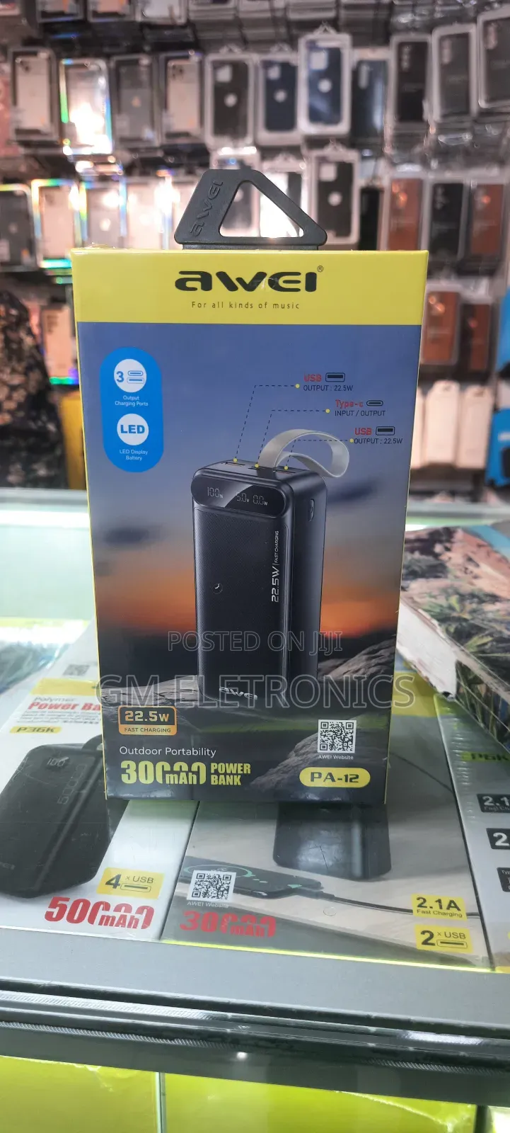 Awei Pa-12 Fast Charging 22.5w 30000mah Power Bank.