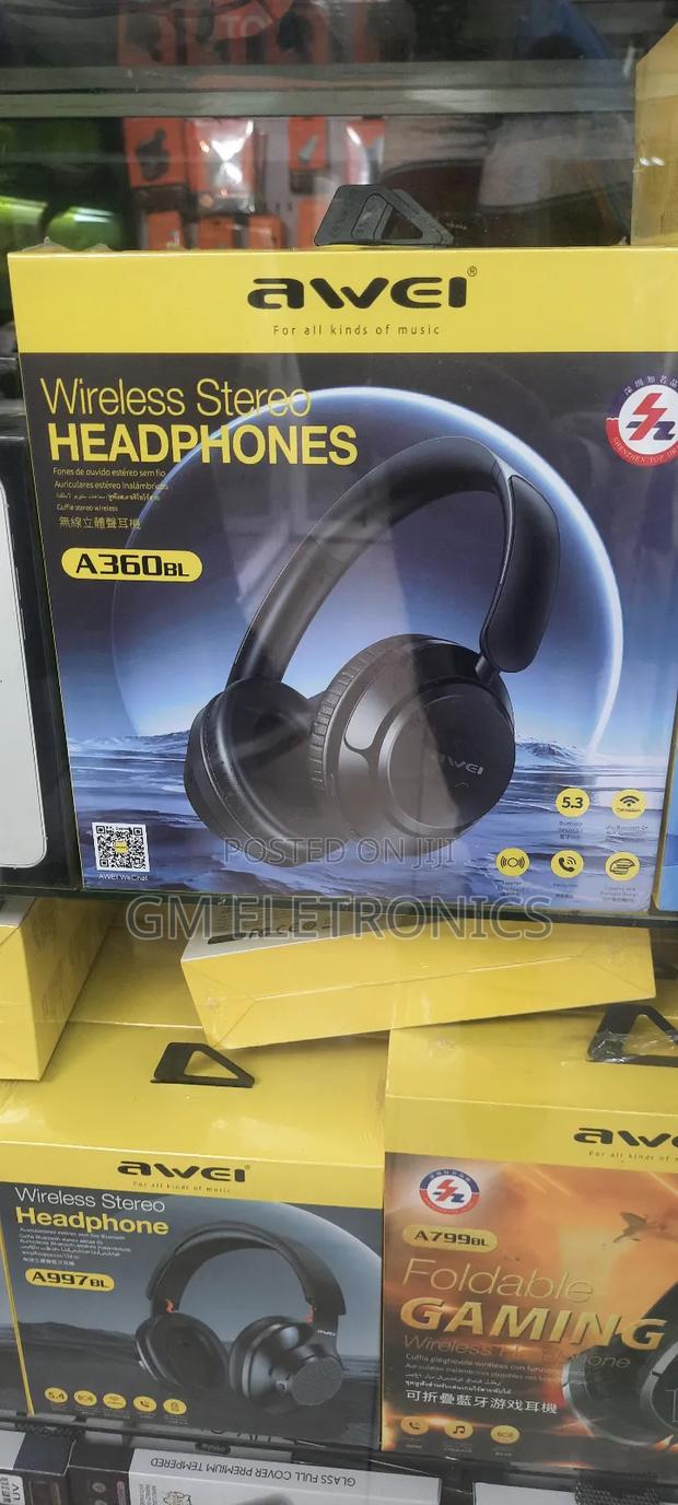 Awei A360bl Foldable Wireless Bluetooth Gaming Headset. - thumbnail 2