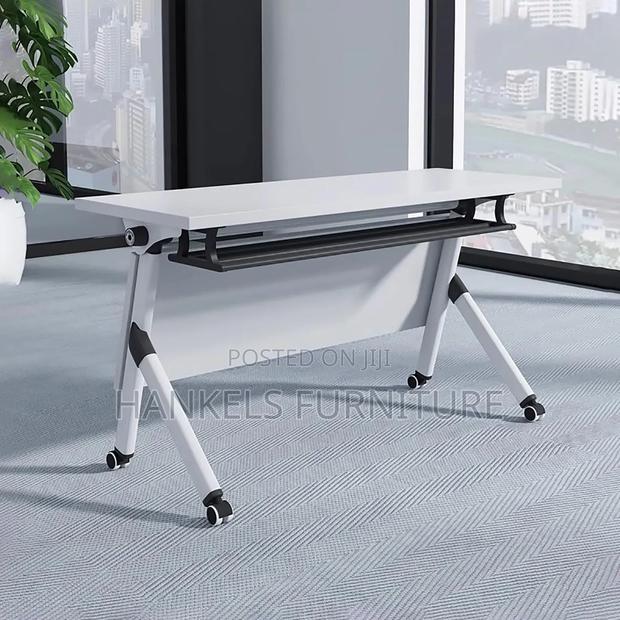 Foldable Movable White Desk - main view