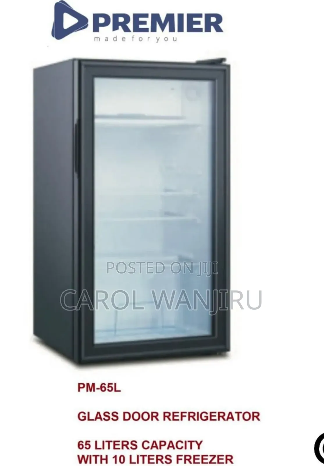 65litres Premier Glass Door Refrigerator