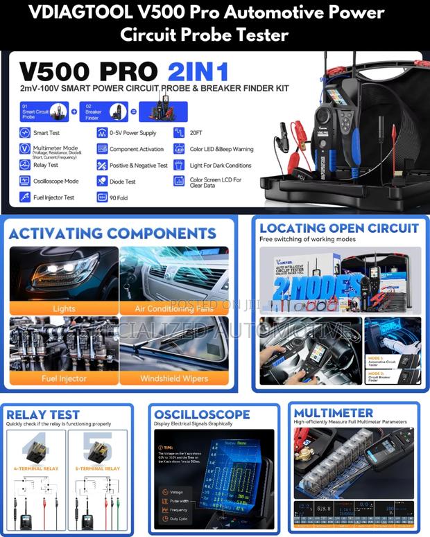 V500 Pro Advanced Automotive Power Circuit Probe Tester