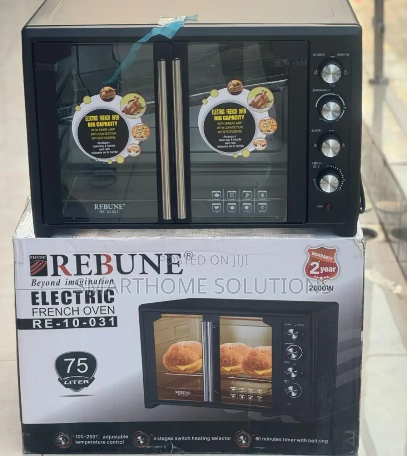 Black Rebune Re-10-31 Commercial 2 Door Oven Rm-75
