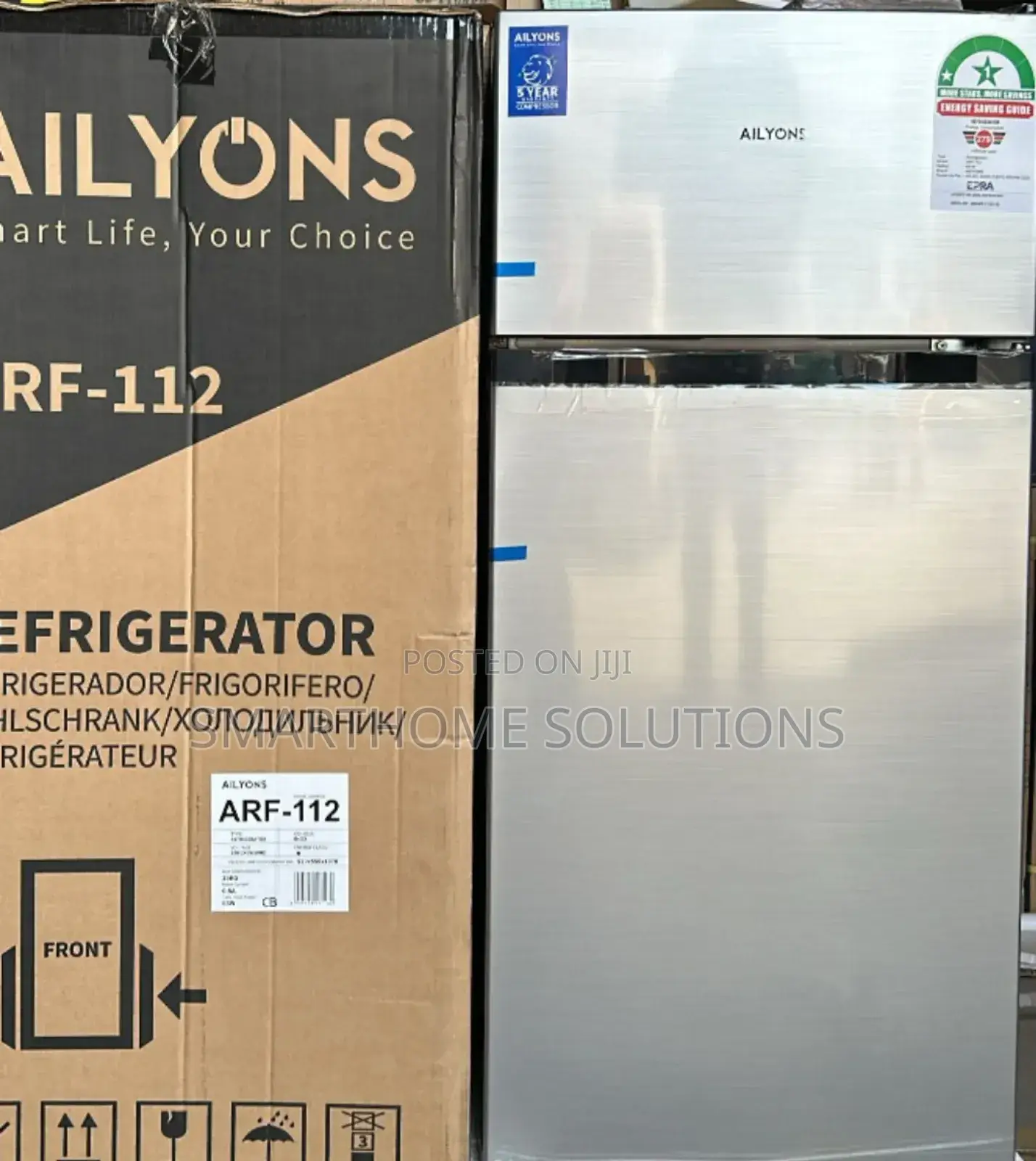 Silver 115l Double Door Ailyons Refrigerator Afr-115l