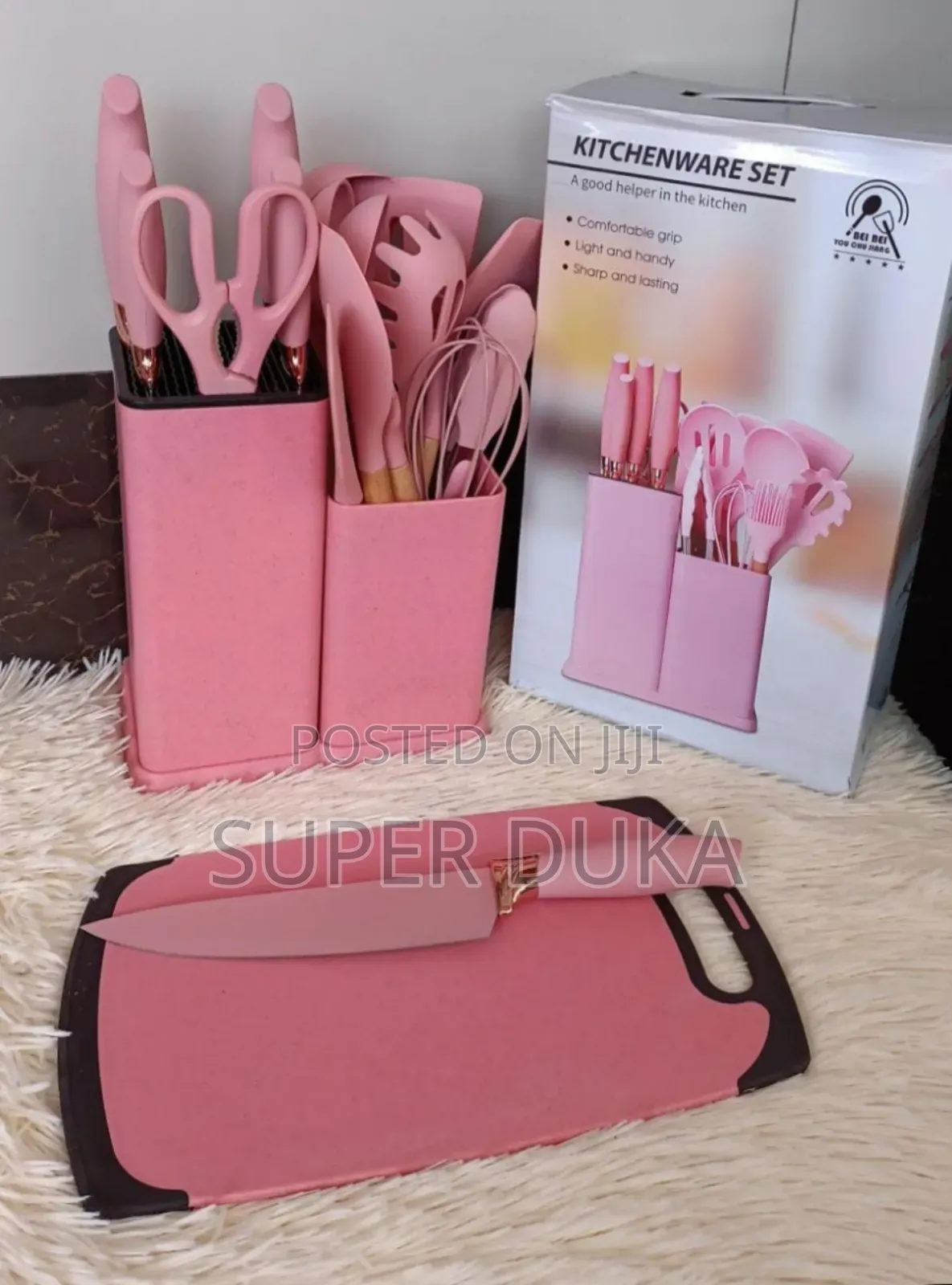 19pcs Pink Silicone Non Stick Set Storage Bucket
