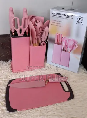 19pcs Pink Silicone Non Stick Set Storage Bucket
