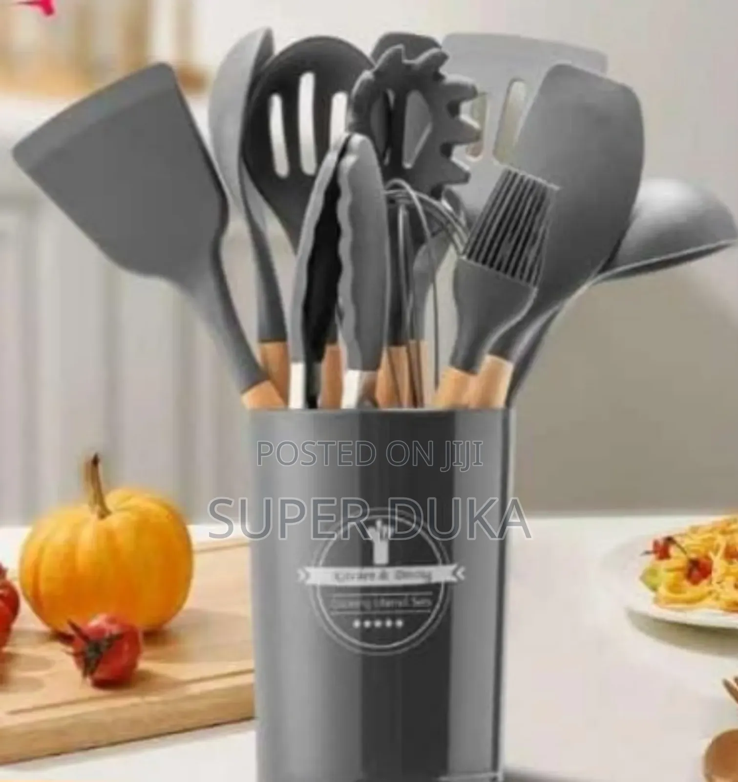Grey Silicon Dinner Set.12 PCS Executive Spoons