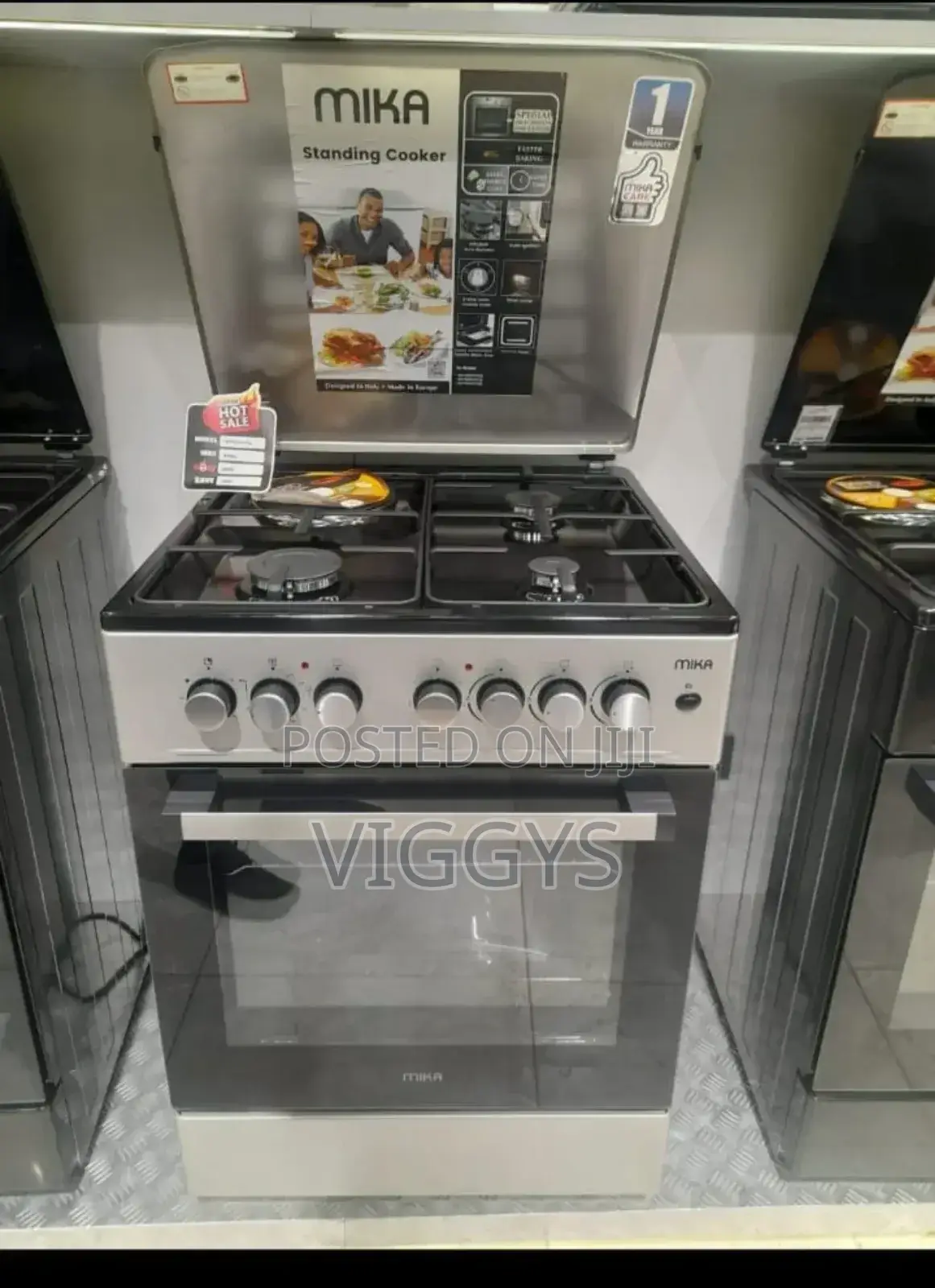 60 by 60 Mika 3+1 Free Standing Cooker(Silver)