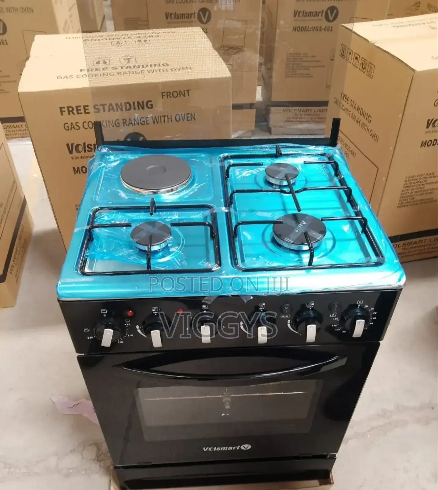 Volsmart 60 by 60 Jet 3+1 Standing Cooker Electric Oven ££