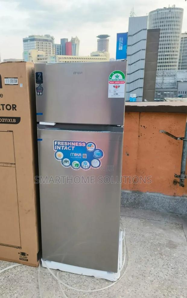 Mika 211litres Two Door Refrigerator Silver MFR/Dd-211l