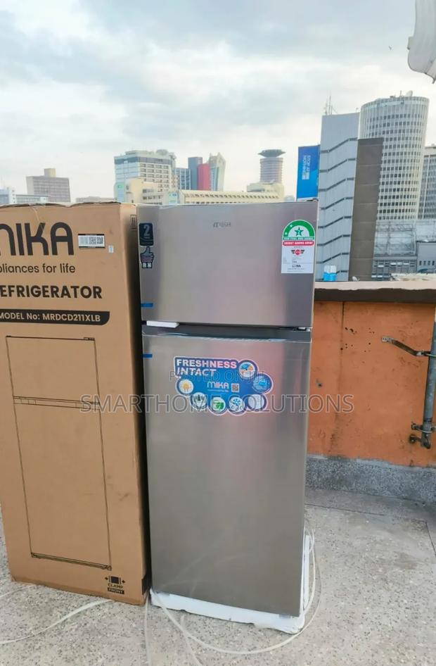 Mika 211l Double Door Refrigerator Silver MFR/Dd-211l