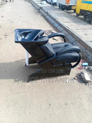 Sink Chair With Outlet Pipe, Black - thumbnail 2