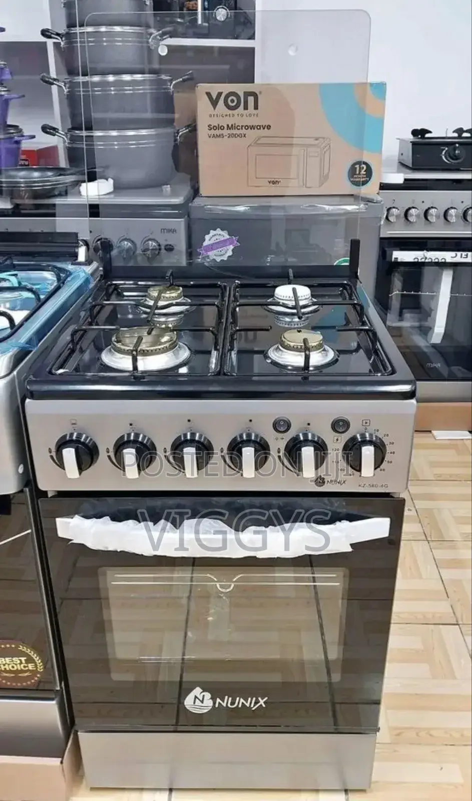 Nunix 50 by 55 Standing Cooker With Oven at .