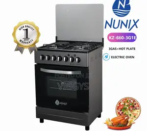 Nunix 60×60 3+1 Freestanding Cooker With Electric Oven **