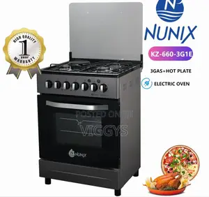 Nunix 60 by 60 3+1 Free Stand Cooker With Electric Oven""