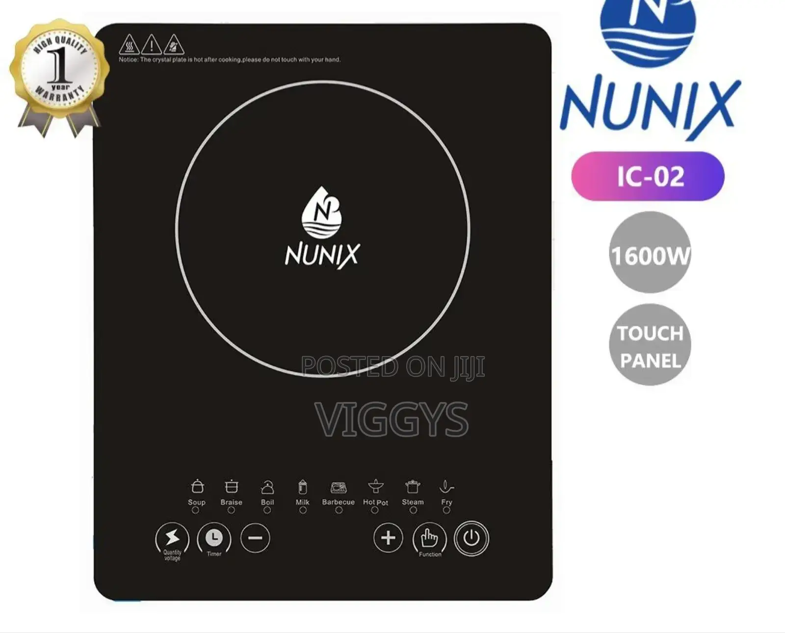 Nunix Induction Cooker With Touch Panel Also