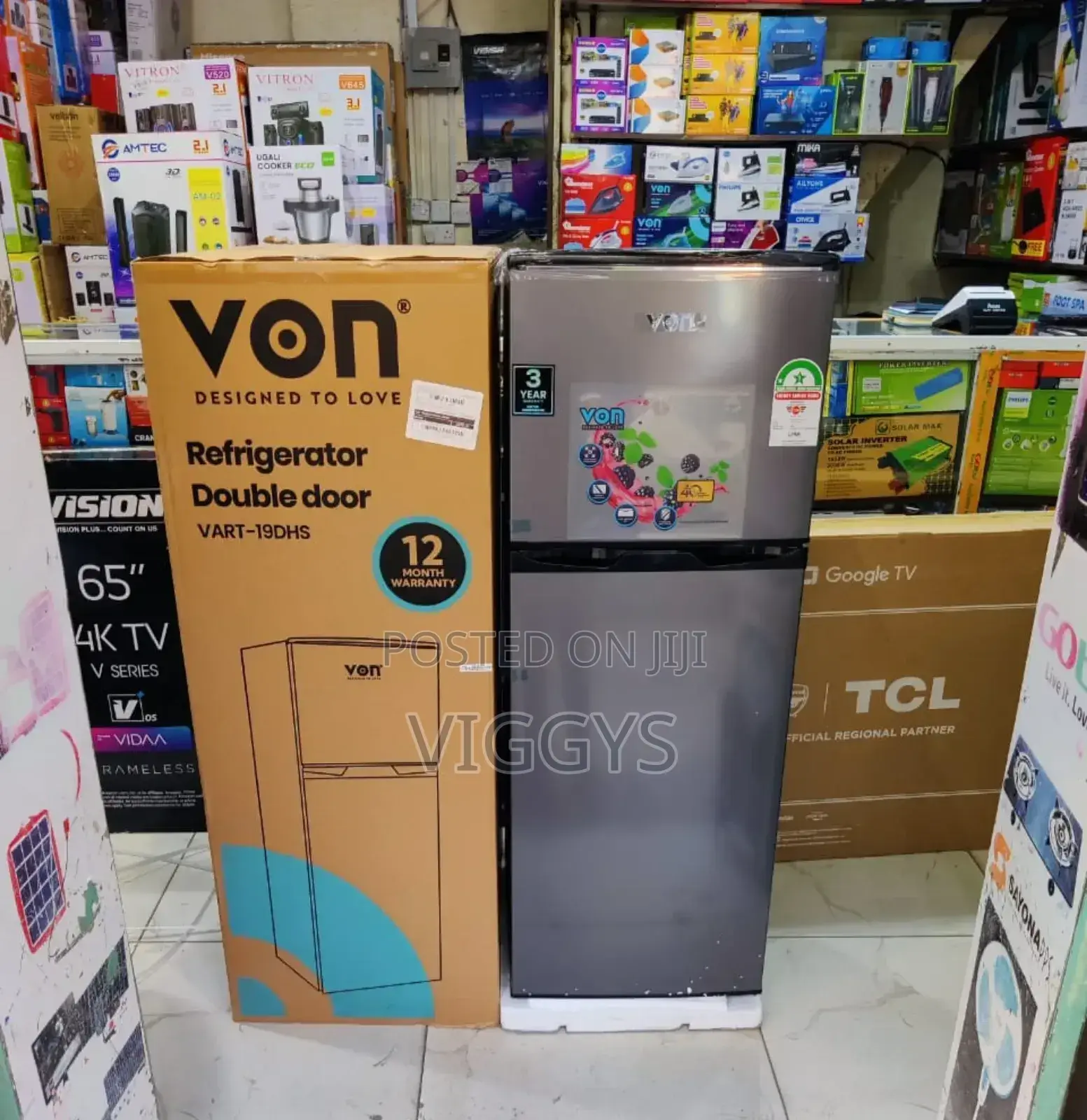 Von Fridge 138 Litres Double Door Refrigerator. 2 Door Von