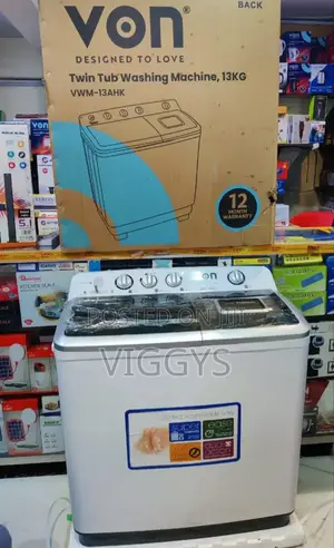 *Von 13kg Washing Machine, Twin Tub Semi Automatic