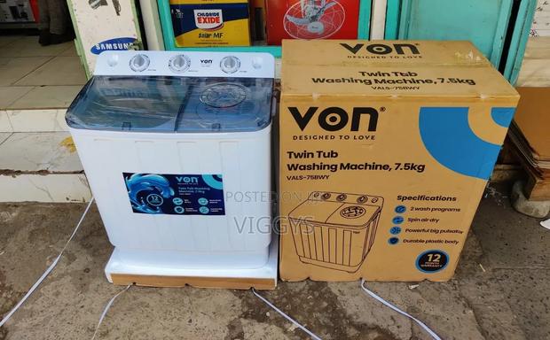 Von 7.5 KHS Twin Tub Washing Machine Available