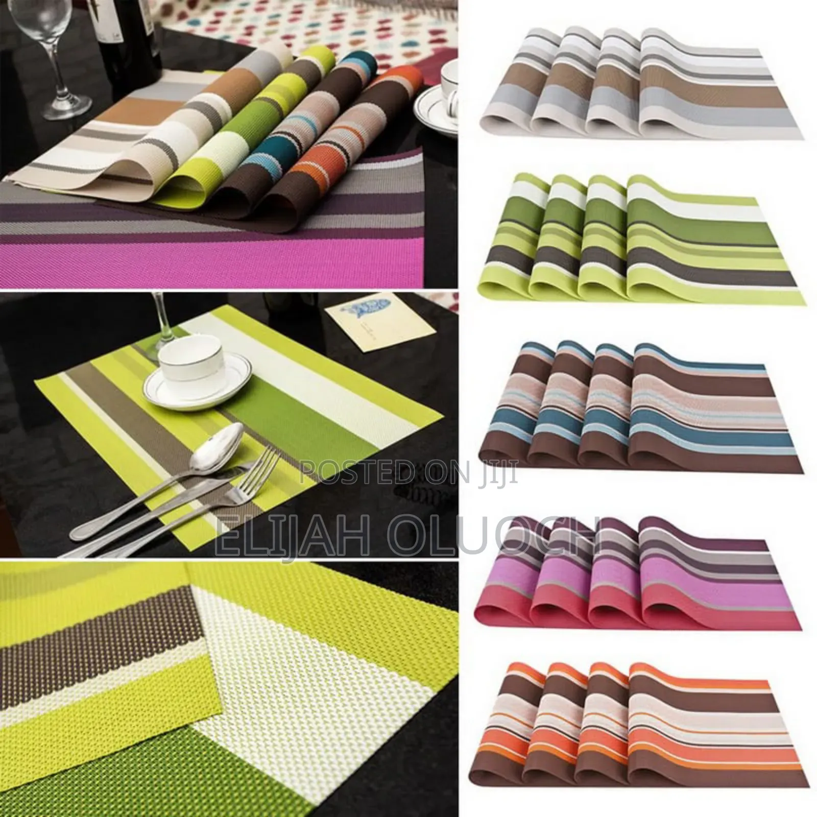 Table Mats Stripped Now Available Set of 6