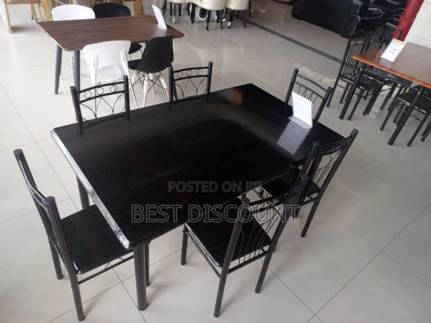Black Wooden Dining Table - main view