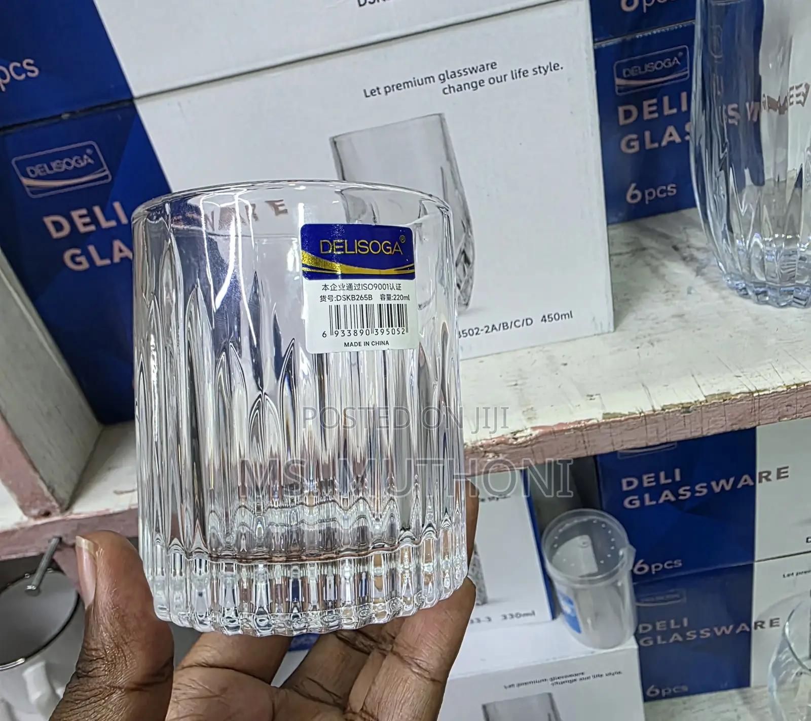 330 Ml Quality Ribbed Whiskey Glassware