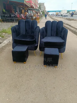 Finger Like Design Pedicure Seats, 2 Pieces Black Velvet