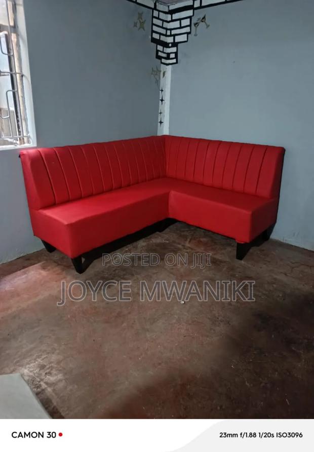 L Shape Restaurant Couch, Red Colour , - main view