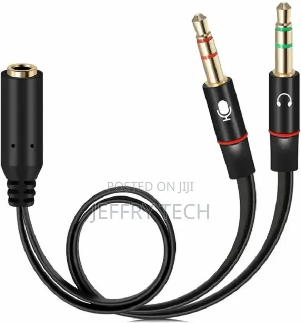 2 Male to 1 Female 3.5mm Headphone Earphone Mic Audio Y SPL
