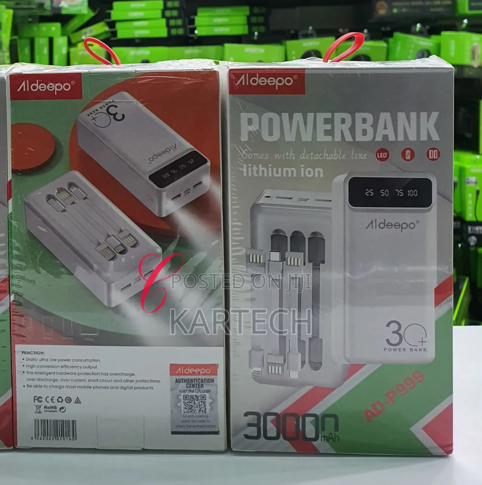 Aldeepo Ad-pd999 30,000mah Power Banks With 3 Cables