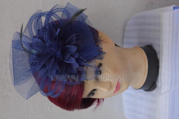 Chic Navy Blue Fascinator - main view