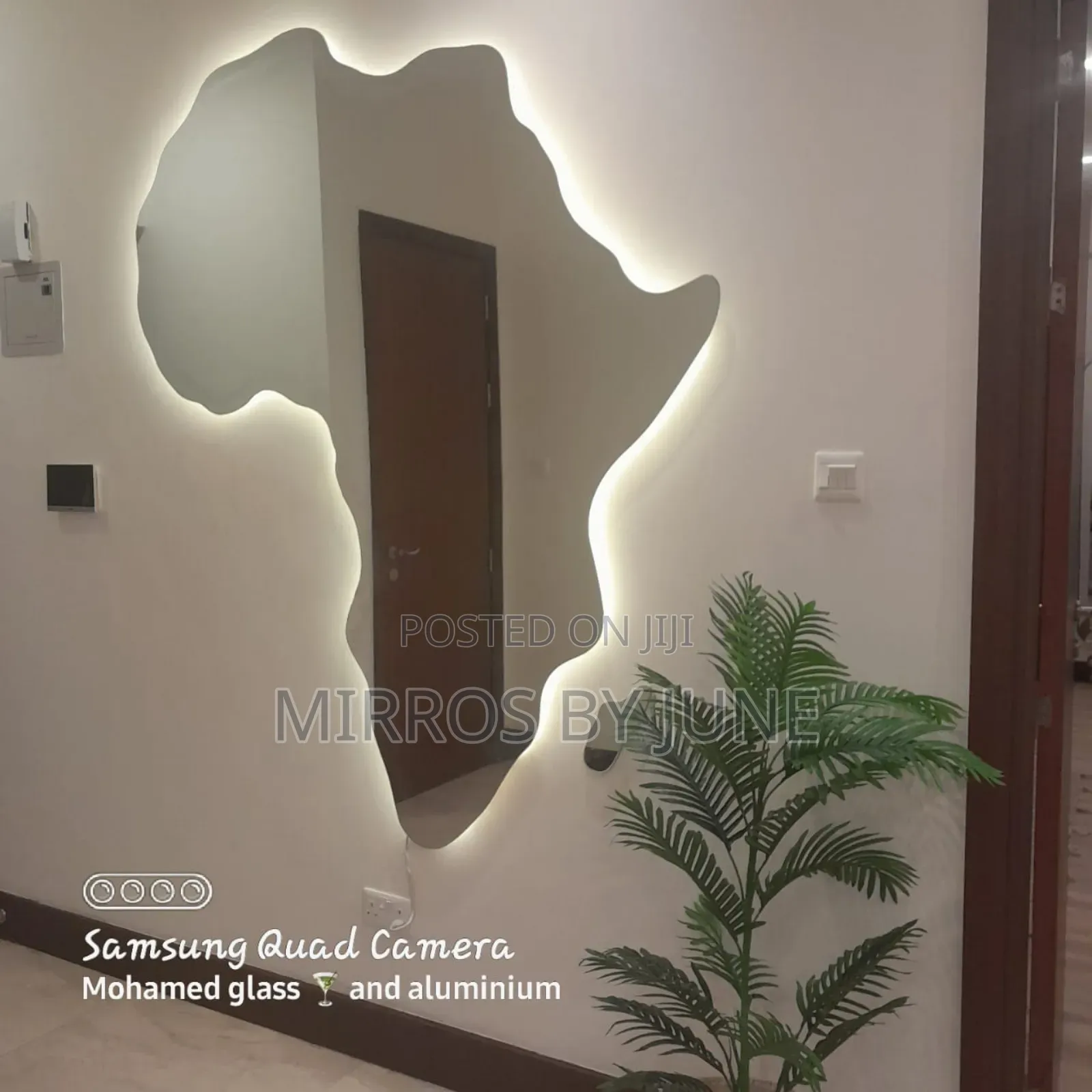 African Themed Mirror With Led Light