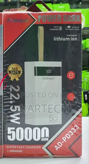 Aldeepo Ad-Pd333 50,000mah 22.5w Power Bank With 3 Cables