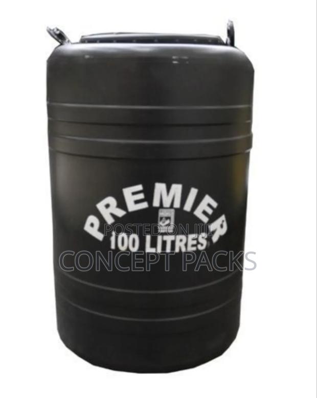 Premier Water Storage Barrel-Drum 100l- Black - main view