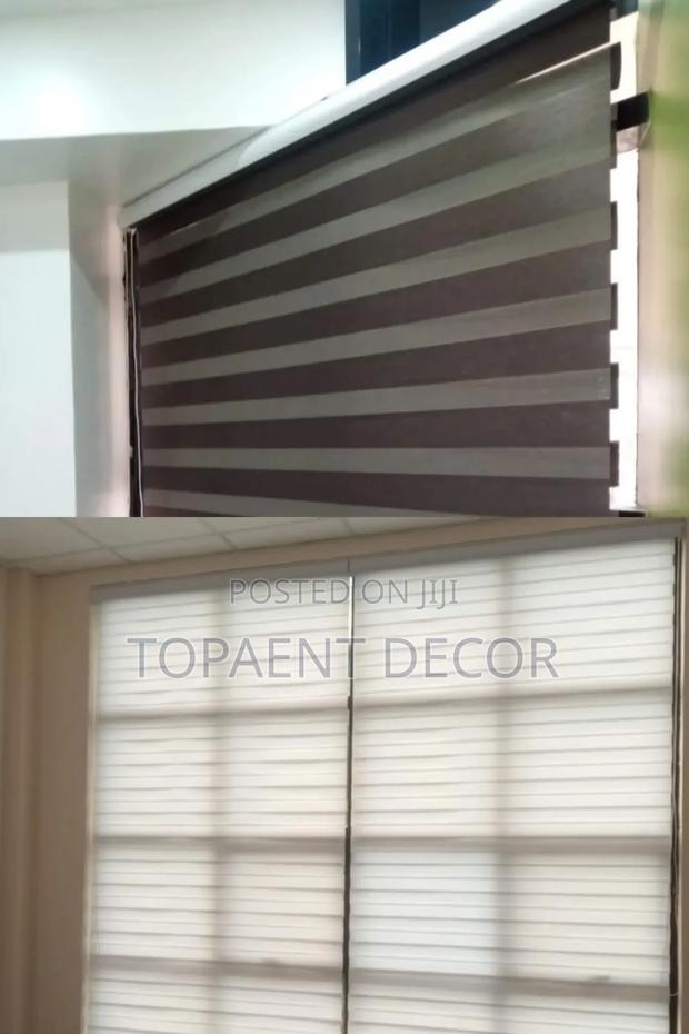 Black and White Classy Horizontal Sheer Roller Blinds - main view