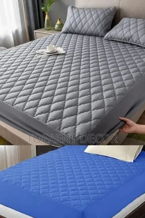 Light Grey and Sky Blue Washable Waterproof Mattress Cover