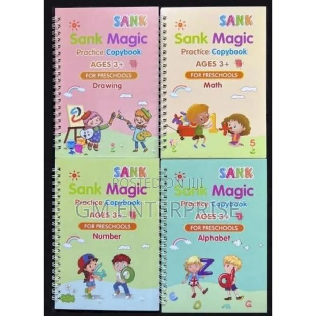 4 PCS Sank Magic Practice Copybooks for Kids