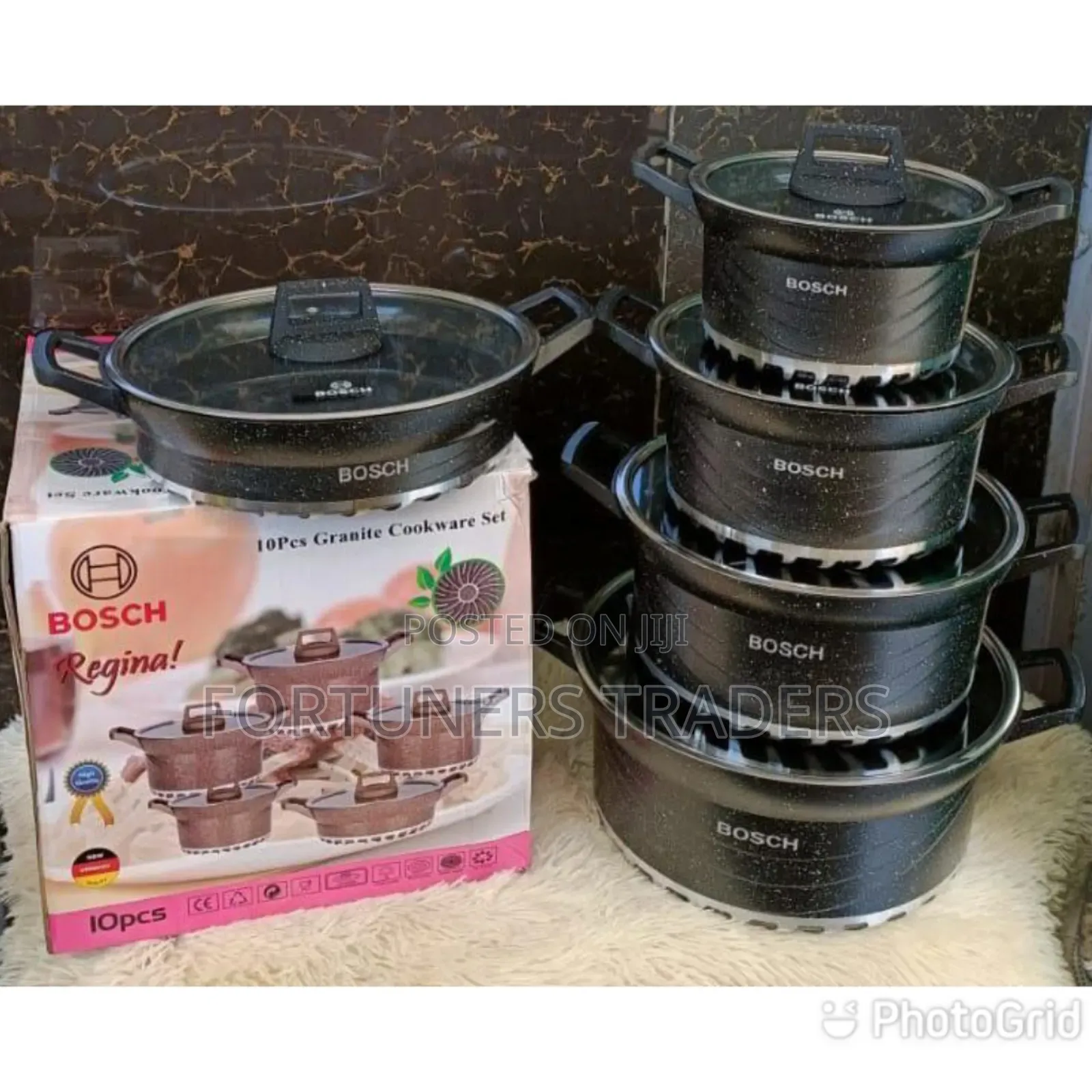 Nonstick Cookware 10pcs Bosch Black