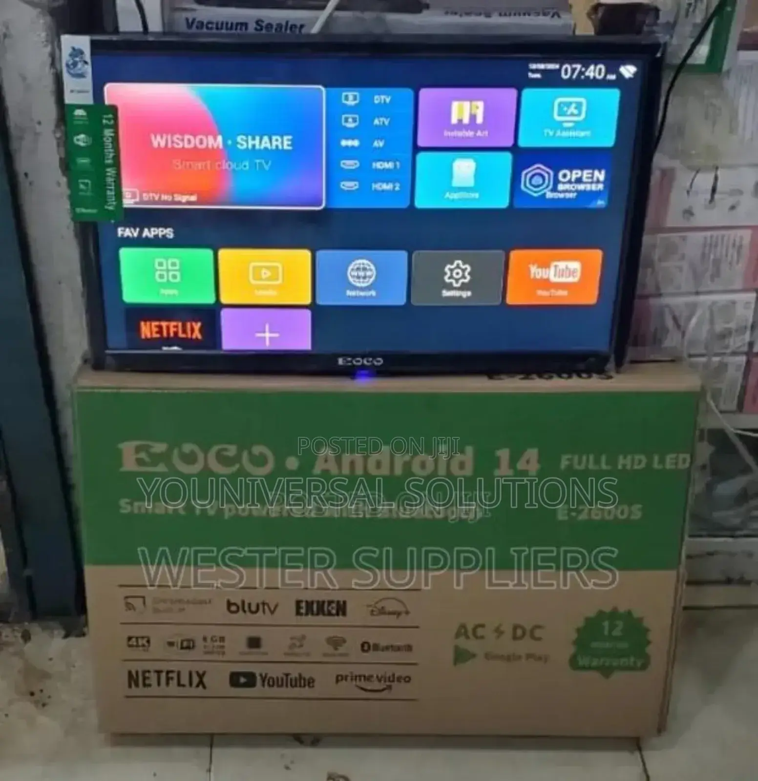 26 Inches Ac/Dc Ecco Smart Android Digital Tv With Bluetooth