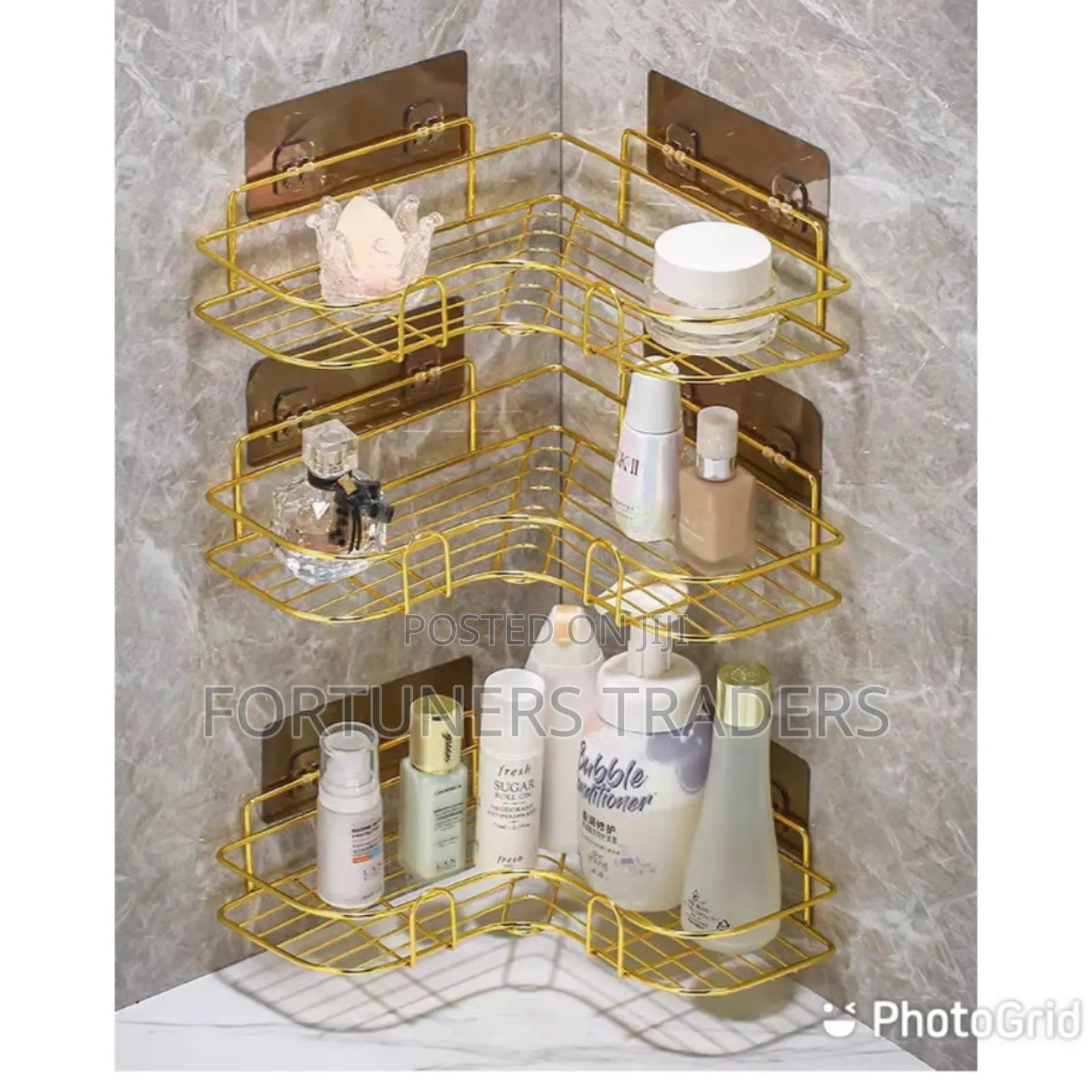 Triangular Corner Shelf-Gold