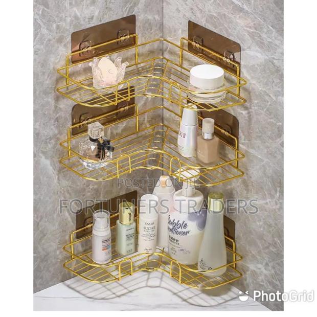Triangular Corner Shelf-Gold