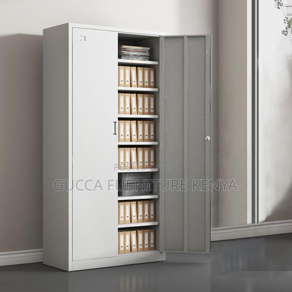 Office Cabinets: 2-Door Modern White Steel Locking Cabinet - main view