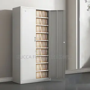 Office Cabinets: 2-Door Modern White Steel Locking Cabinet