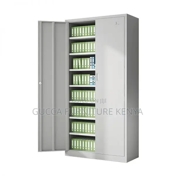 Office Cabinets: 2-Door Modern White Steel Locking Cabinet