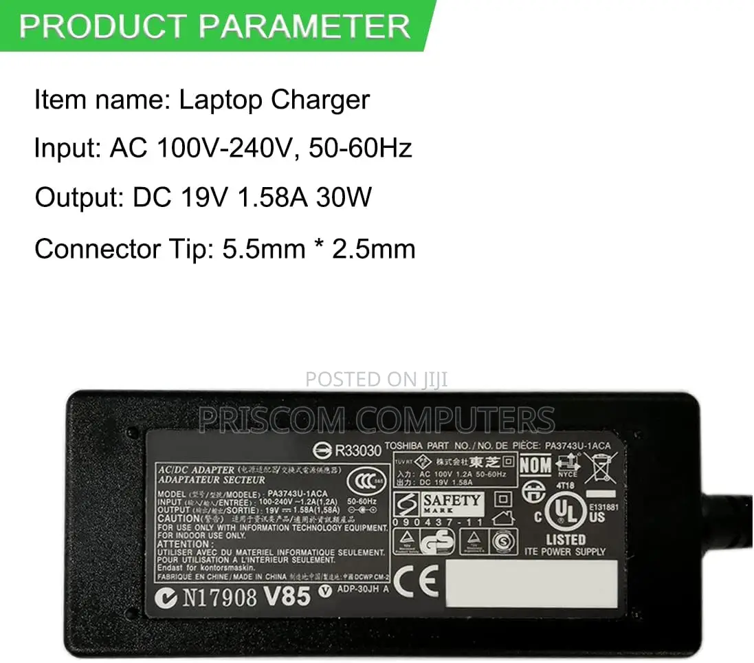 30w 19v 1.58a Ac Adapter for Hp Compaq Mini 110-1000 Series